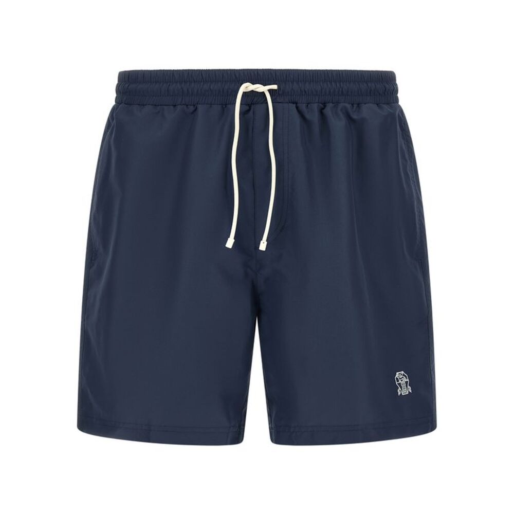 Brunello Cucinelli Men Logo Embroidery Swimsuit